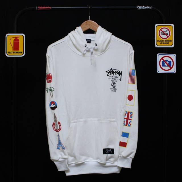 hoodie stussy white original premium limited