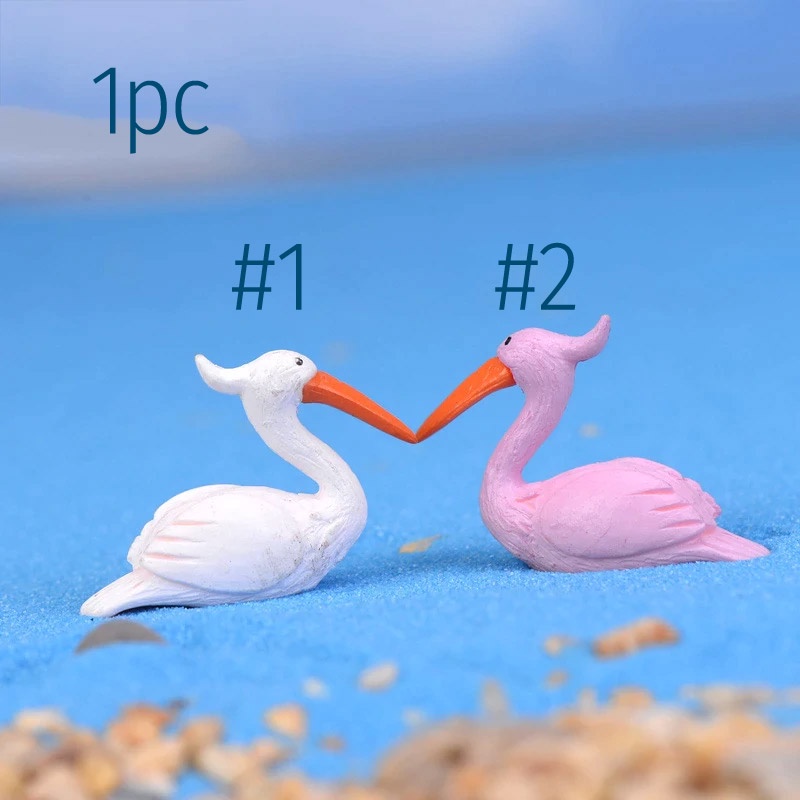 Miniatur Flamingo Dekorasi Bonsai Palsu Maket Terarrium Dioarama - MNOB26