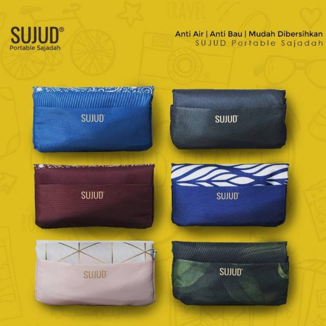 Sajadah Lipat Saku Premium Anti Air by Sujud Blue Leaf | Sajadah Travel Portable