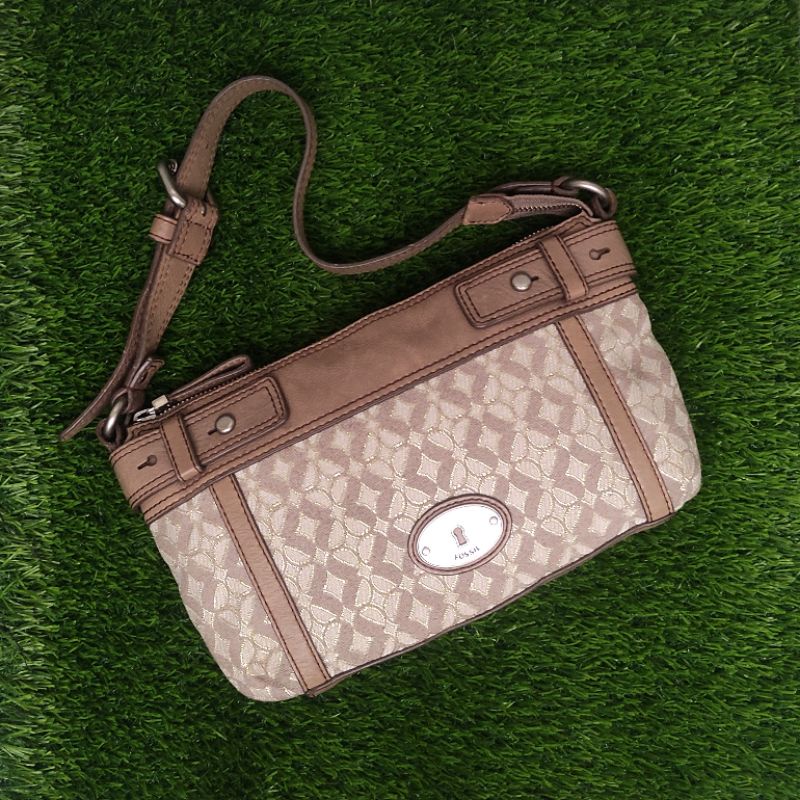 Tas Fossil Maddox Top Zip Top Zip Pecan Preloved Shoulder Bag