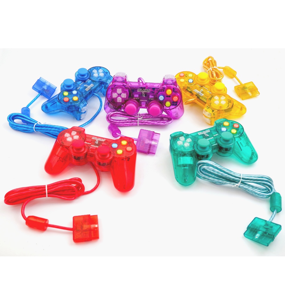 Stick stik ps2 tw kabel serat joystik ps warna - warni transparan lampu