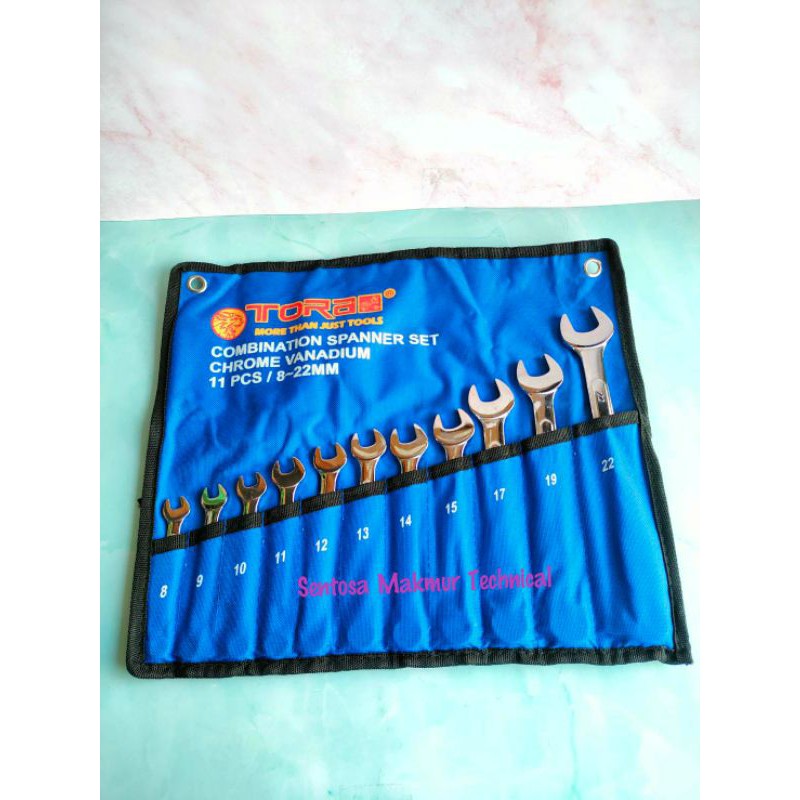 TORA 11 PCS Kunci Ring Pas Combination Spanner Set 8 - 22 MM