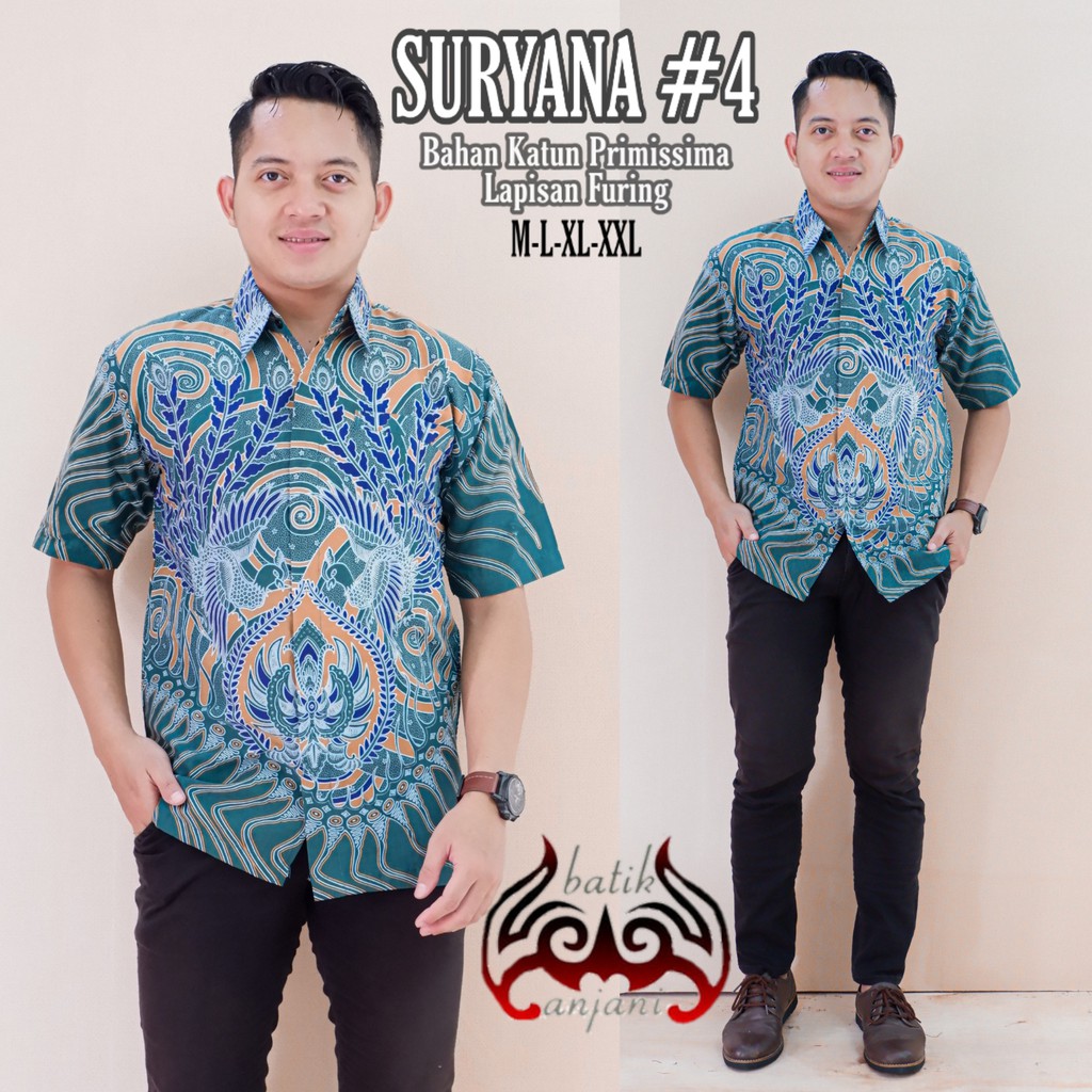 SURYANA 4 ANJANI Kemeja Batik PRIA SOLO LENGAN Pendek FULL FURING ATASAN PREMIUM KOKO ARDHANA PLATINIUM ARDHANA HITAM BAYU SUTA BAWARA BIRU DANURAJA PERWIRA BROWN RODA SURYA CENDRAWASIH BLUE PEKSI LAWASAN NOGO MERAH KAMANDANU BATIK SOLO AMANAH GITARJA