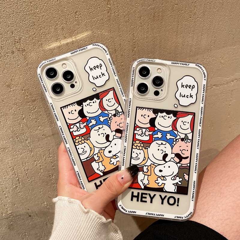 Snoopy family Clear Air Bag Silicone Case VIVO Y21S Y21A Y21E Y21G Y50 Y30i Y20S Y20i Y12S Y93 Y91C Y95 V9 S1 V20 V15 Pro V11i V20SE V21 Y19 Y15S Bumper Protect Cover Casing