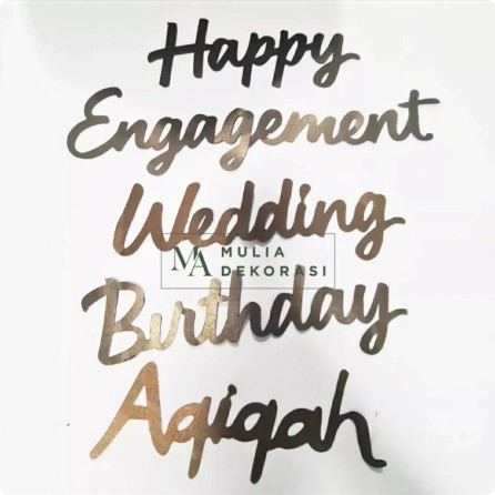 Tulisan Dekorasi Backdrop Happy Wedding Engagement Birthday Karton