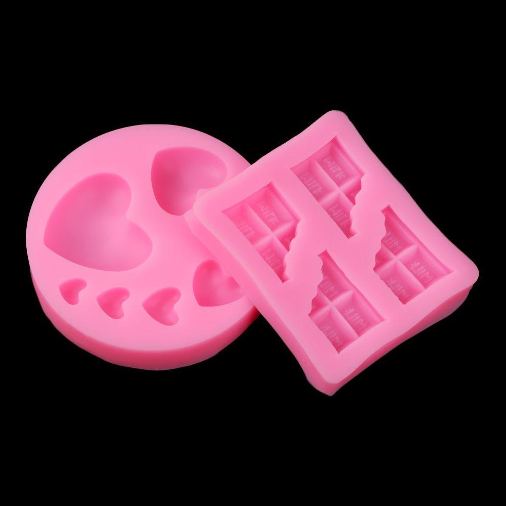 Solighter Fondant Silicone Mold Alat Dekorasi Bakeware Cetakan Kue Bentuk Hati Pengasih Dekor Kue