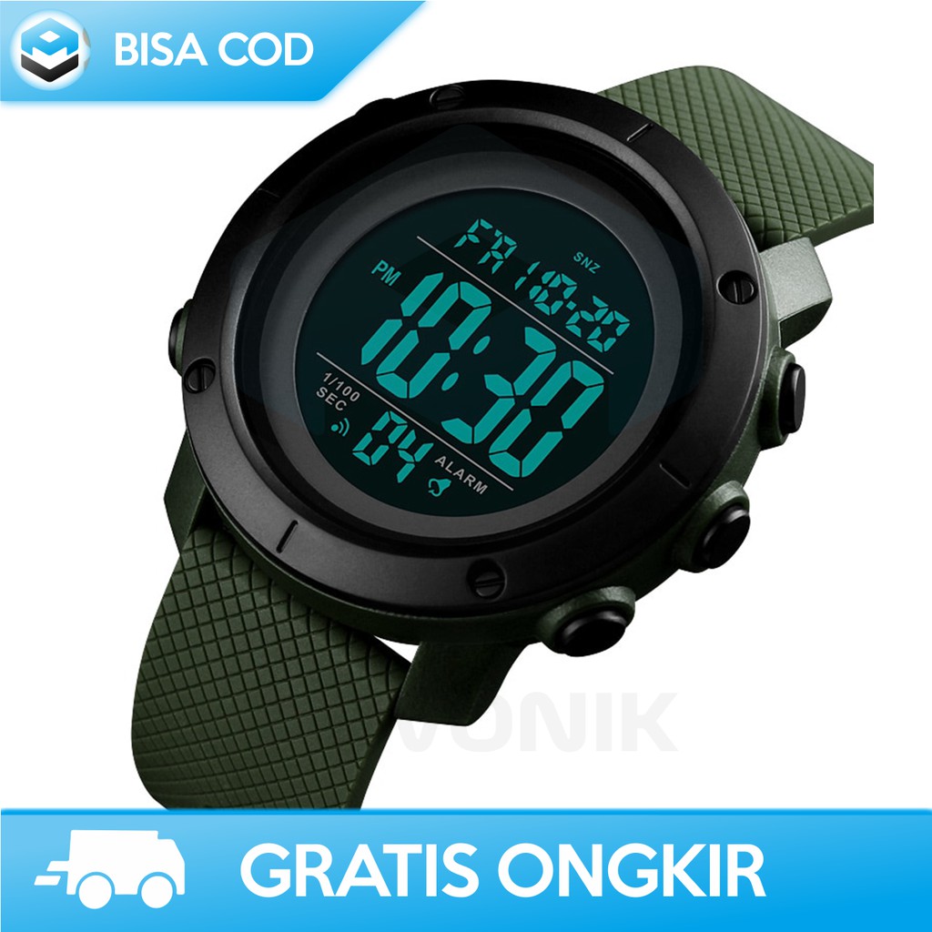 JAM TANGAN PRIA DIGITAL SKMEI 1434 WATER RESISTANT - JAM TANGAN DIGITAL KARET PRIA MURAH BERGARANSI