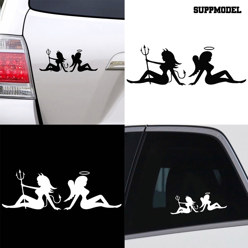 Stiker Reflektif Tema Angel Devil Untuk Bodykaca Jendela Mobil