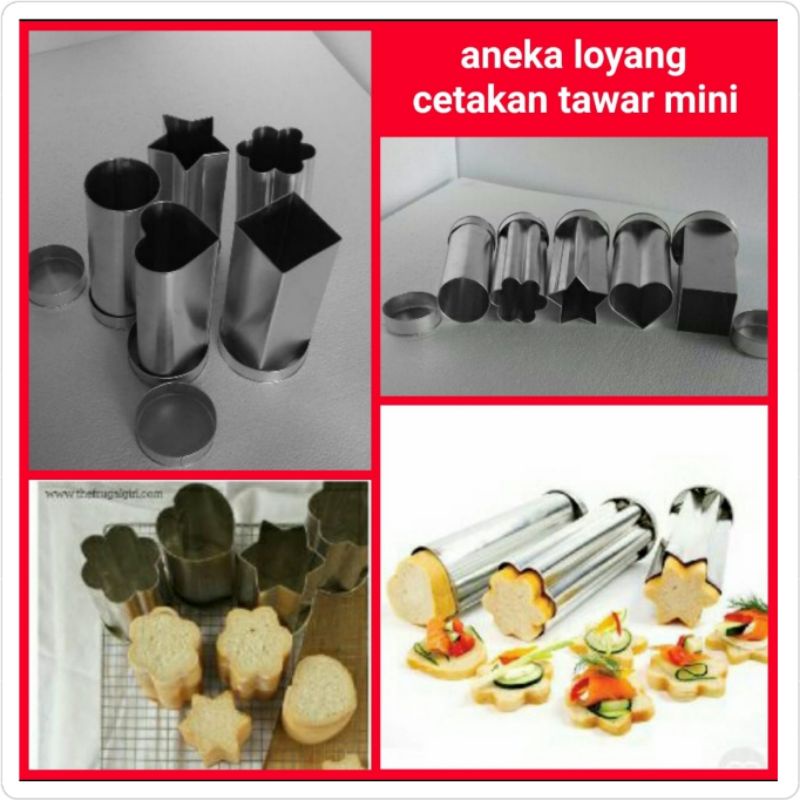 loyang roti tawar tabung. tawar mini panjang. tawar bentuk mini
