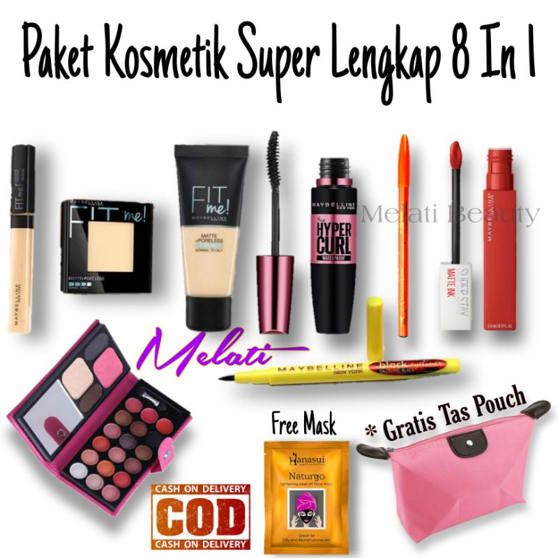 Paket Kosmetik Maybelline Super Lengkap / Paket Kosmetik / Make Up Kecantikan / Kecantikan / Kosmetik Lengkap / Kosmetik / Make Up Set Maybelline