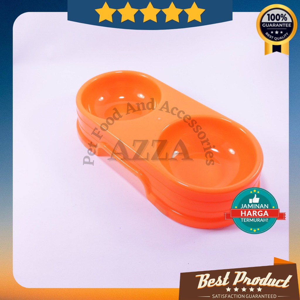 tempat pakan kucing double anti slip kecil / plate bowl kucing / wadah pakan kucing anti slip