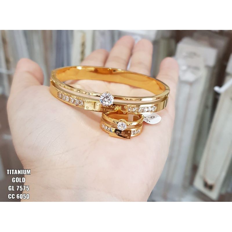 Set Gelang Cincin Titanium