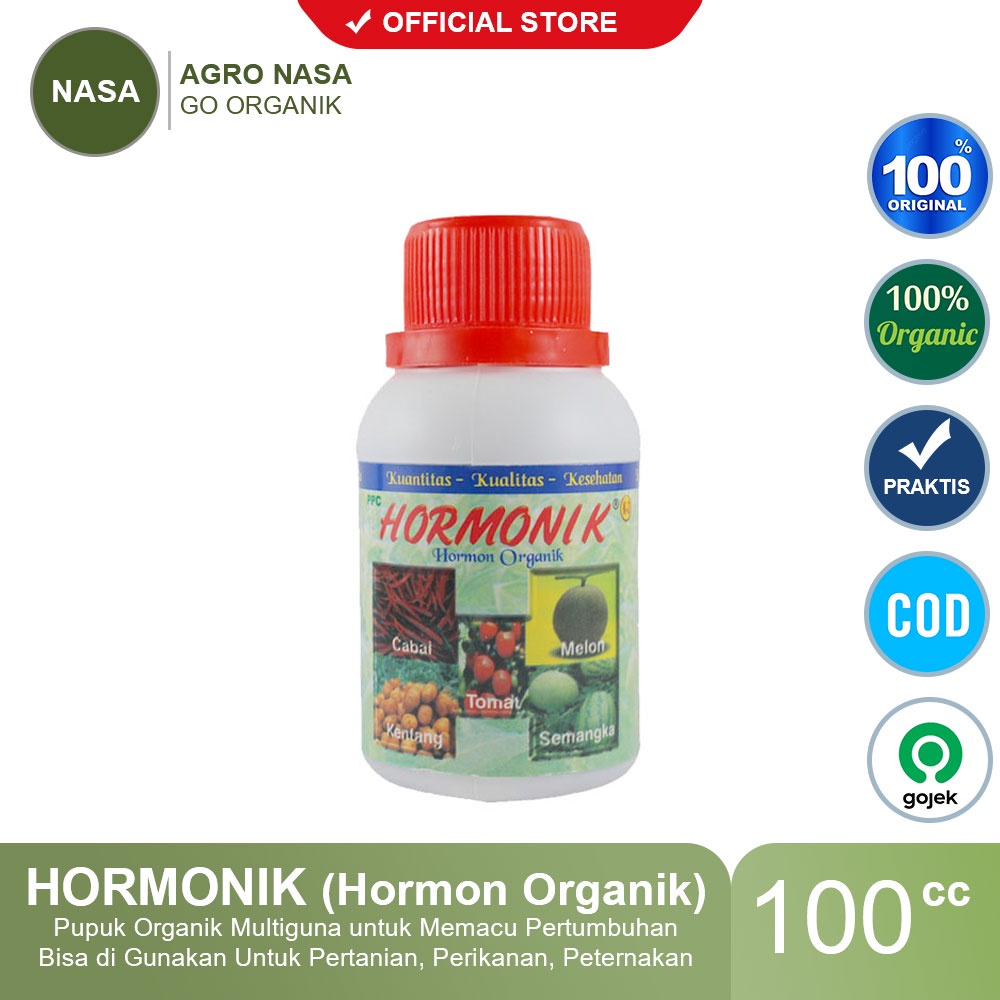 PPT HORMONIK NASA 100cc Pupuk Organik Multigna Pemacu Tumbuh Untuk Tanaman, Perikanan dan Peternakan