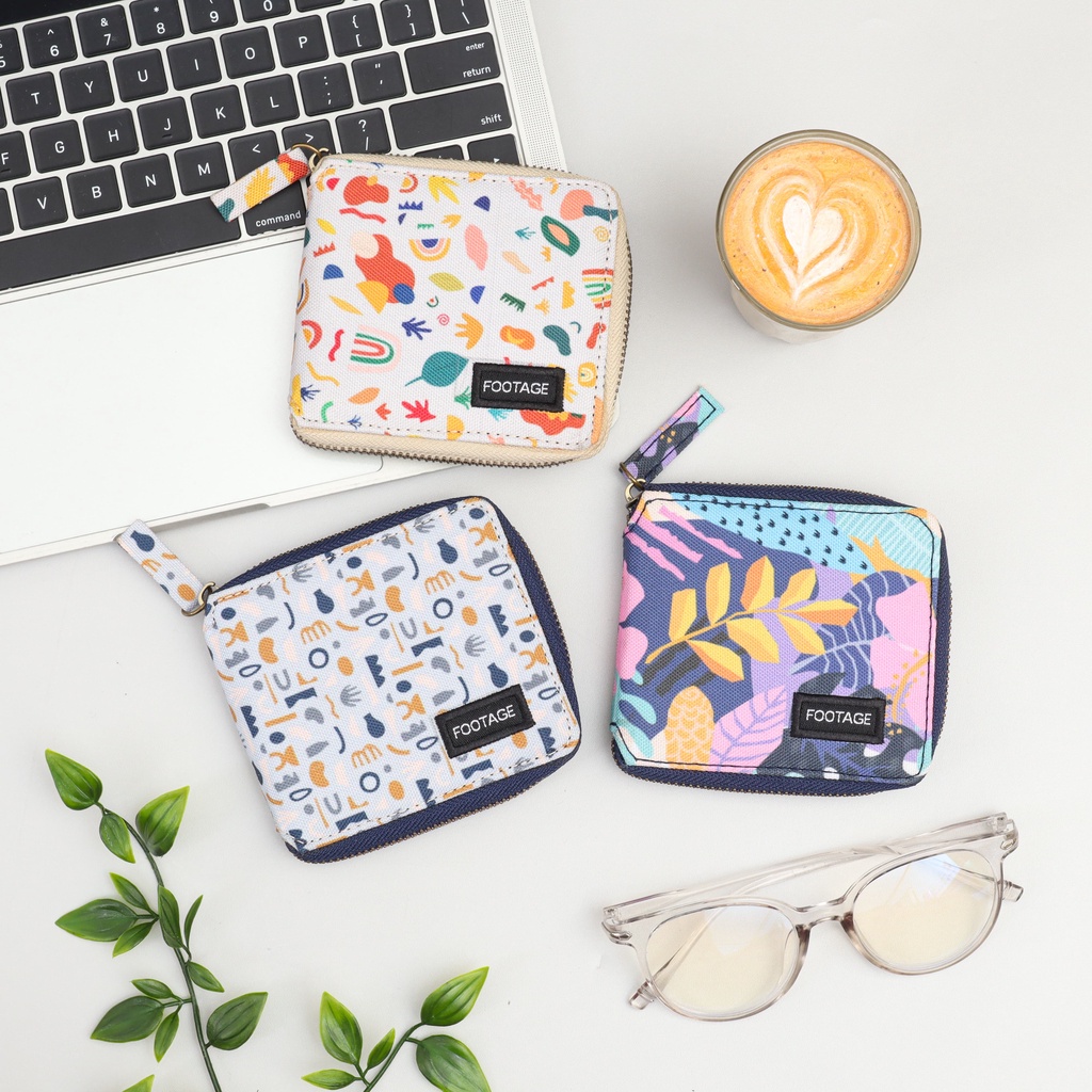 Dompet Wanita Kecil Wallet Cewek Resleting Kanvas dilengkapi Card Holder Footage DW-01