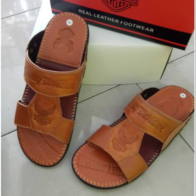 Sandal kulit pria 100persen original kulit asli