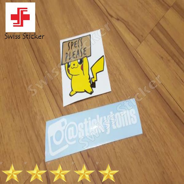 

Terlaris stiker Pokemon lucu Pikachu "Specs Please" Keren