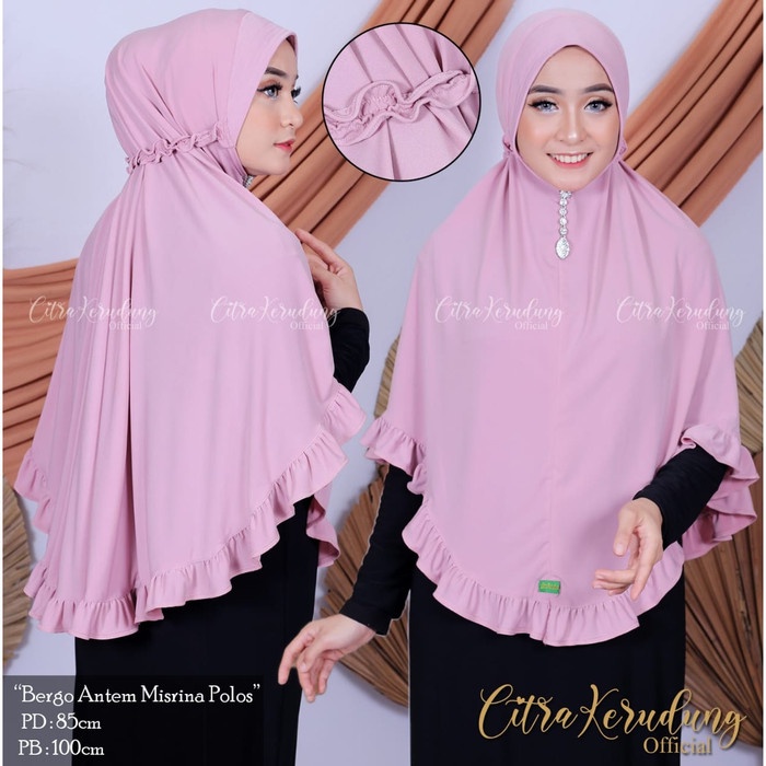 Jilbab Jersey Korea Premium HQ model Nisrina polos Bergo Antem