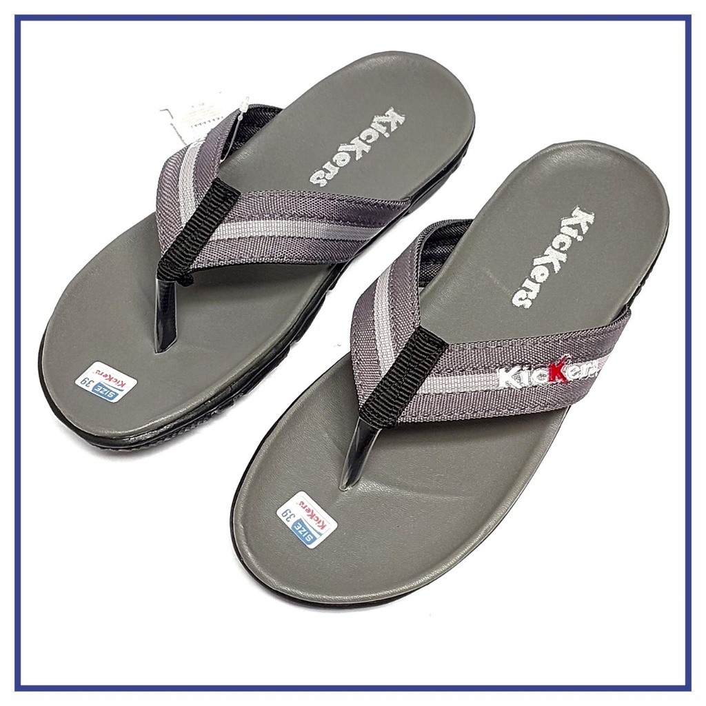 Sandal Japit Pria Kickers Abu Silver - JPB