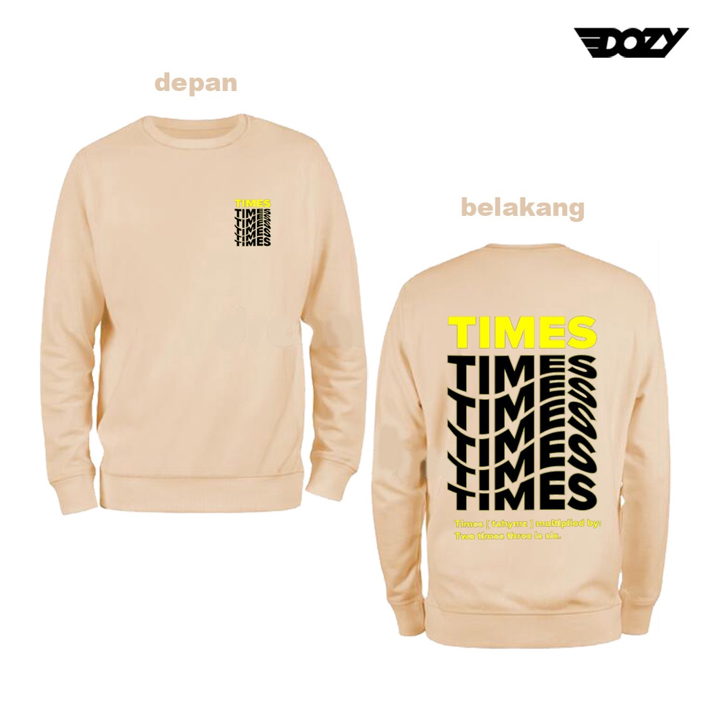 DOZY - CREWNECK SWEATER CREAM &amp; BLACK MOTIF UNISEX