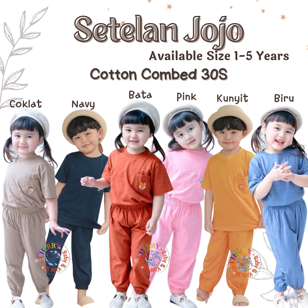 Setelan Anak Unisex Smilee Jojo Size 1-5Tahun / Setelan Anak Kantong S24