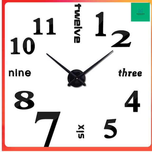 TD-DCB Jam Dinding DIY Giant Wall Clock 50-60cm Model English Word - DIY-10