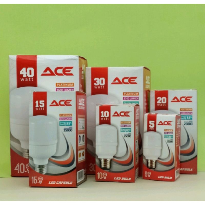 Lampu LED Murah / Lampu Led Capsule Merk ACE 5 10 15 20 watt SNI