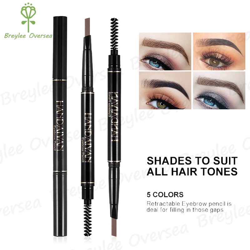 【Baru】HANDAIYAN Eyebrow Pencil 5 Colors Double Head Eyebrow Definition Long Lasting Waterproof