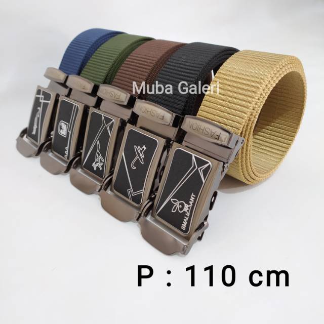 IKAT PINGGANG GESPER SABUK PRIA ARMY KANVAS JEPIT STAINLESS BUCKLE