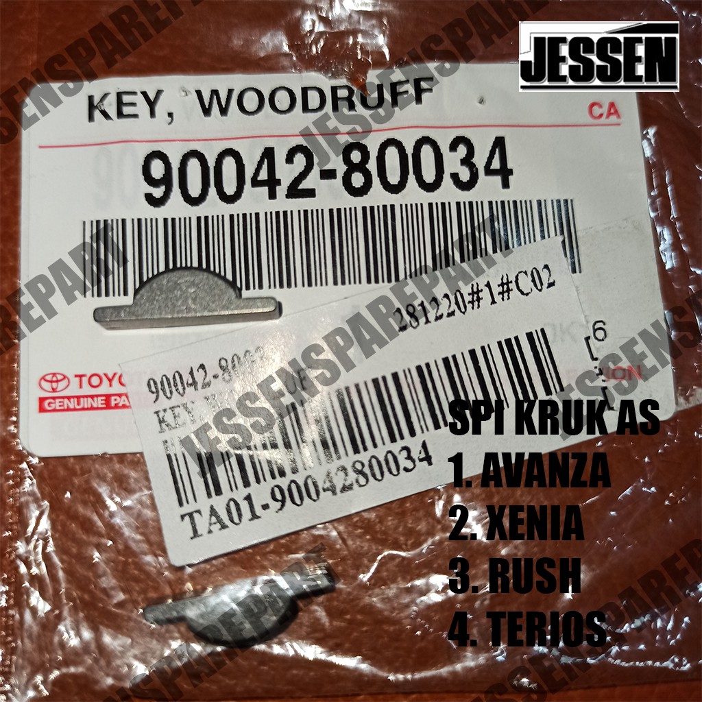 KEY FOR KRANKSHAFT PULLEY / SPI KRUK AS AVANZA XENIA RUSH TERIOS 90042-80034