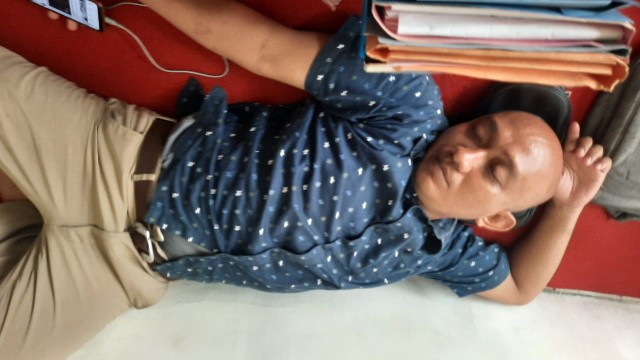 [gridline - Ls035 Tosca & Maroon] Kemeja Batik Slimfit Pria Katun Lengan Panjang