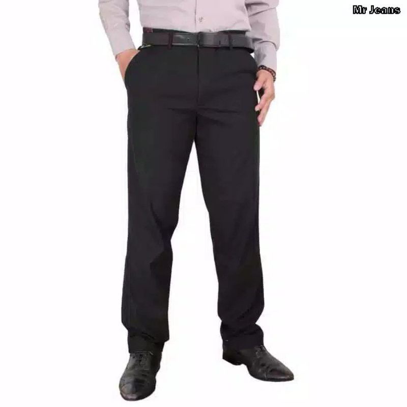 Celana Bahan Dasar Standar Merk JCC Original Celana Kantor Hitam Reguler Celana Formal Ukuran  27 38