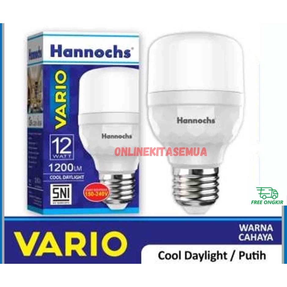 Lampu Bohlam Led Kapsul Tabung HANNOCHS VARIO Putih 6500K SNI