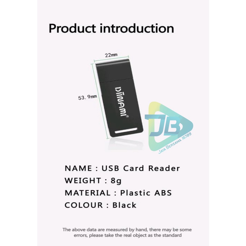 Card reader DIINAMI sd card &amp; Micro sd card high speed fast translit data usb 2.0 all in one for smartphone &amp; tablets JB5324