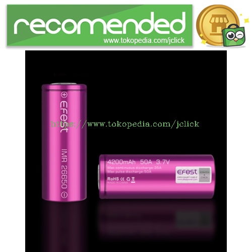 BEST QUALITY EFEST IMR 26650 BATTERY 4200MAH 3.7V 50A WITH FLAT TOP 26650V1 PUR