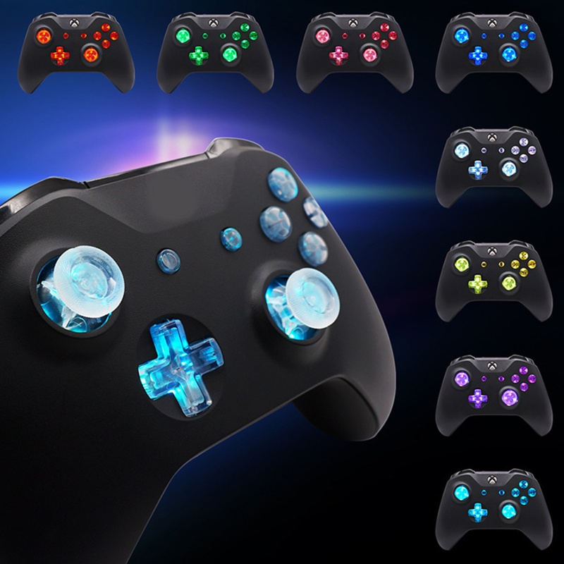 Btsg Multi-Warna Luminated D-pad Thumbsticks Tombol Wajah Kit LED Untuk Controller Xbox One S 8warna Untuk Kontrol Sentuh C