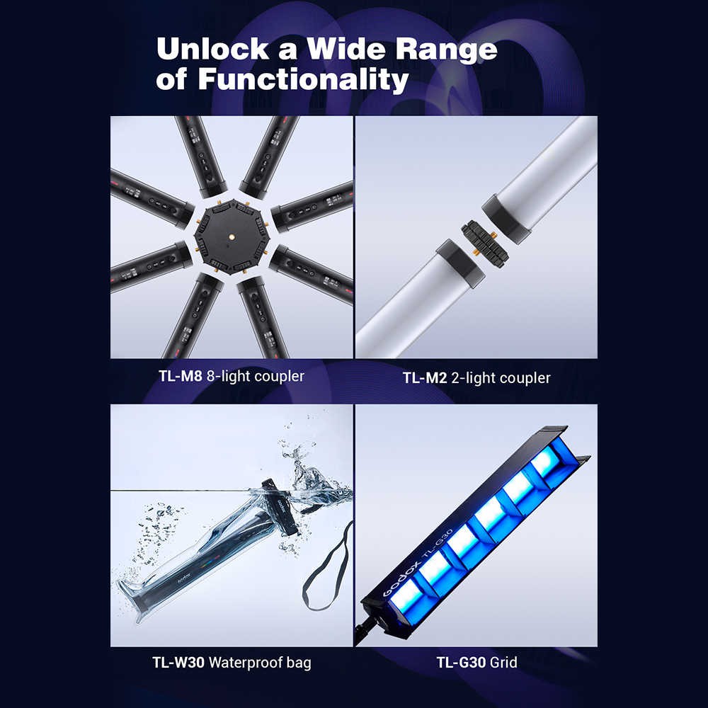 Godox TL30 RGB LED Tube Light 4-Light Kit