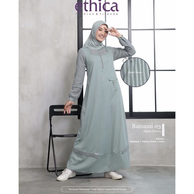 RAINAMI 03 Slate Green || GAMIS WANITA ETHICA || DRESS WANITA