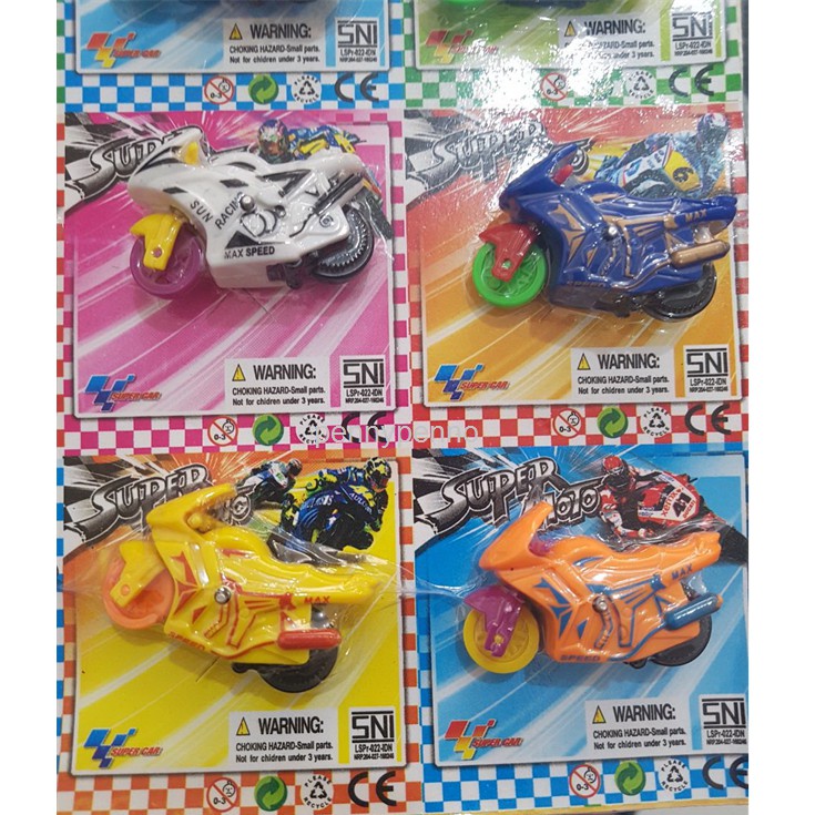 Mainan Super Motor Mini Spin Go / Mainan Motor Mini Vespa Bening (Pull Back)