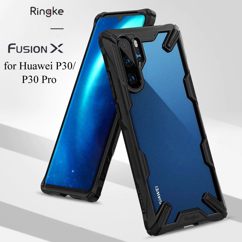 Ringke Fusion X for Huawei P30 /Pro Case Dual Layer Heavy Duty Drop Protection PC Clear Back Cover
