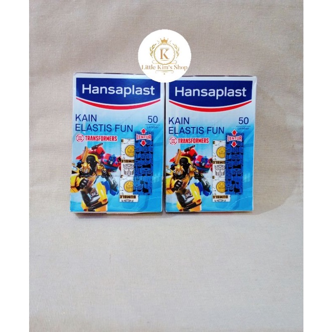 Hansaplast Kain Motif Transformers isi 50 Pcs ( Harga Per 1 Box )  / Hansaplast Kain Elastis FUN - L