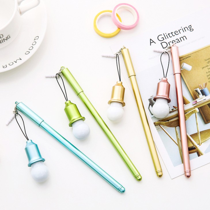 Pulpen gel gantungan lampu led unik-3