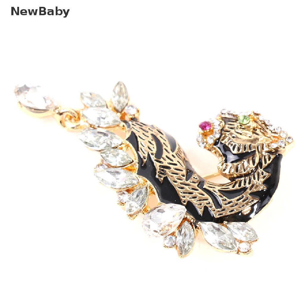 NewBaby Rhinestone Tiger Brooches For Women Beautiful Animal Pins Coat Suit Accessories ID