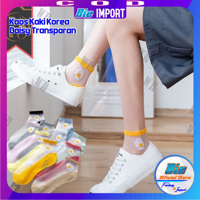 Kaos Kaki Korea Wanita Daisy Transparan Korean Style Impor Best Selller