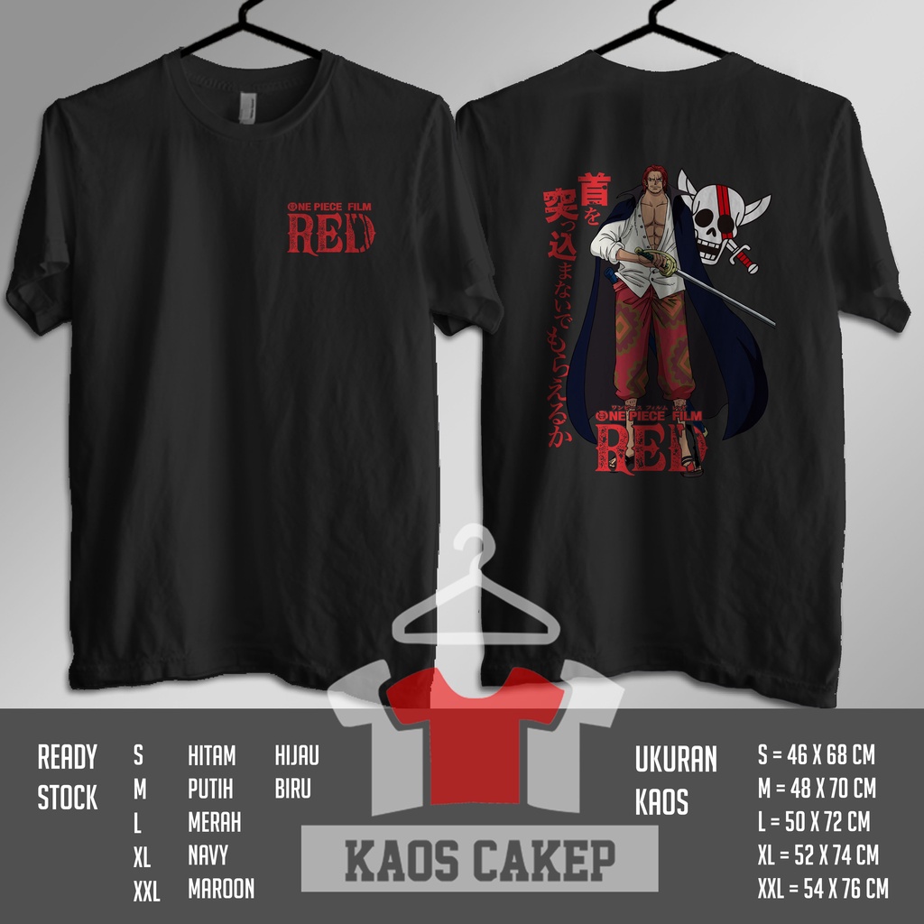 KAOS ONE PIECE RED SHANKS BAJU DISTRO