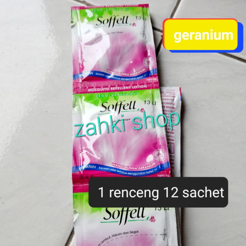 Soffell Obat Anti Nyamuk 1 renceng 12 sachet l Lotion Anti Nyamuk sachet