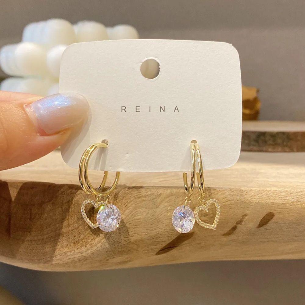 [Elegan] Anting Wanita Fashion Kipas Sederhana Elegan Semanggi Manis Bunga Telinga Stud