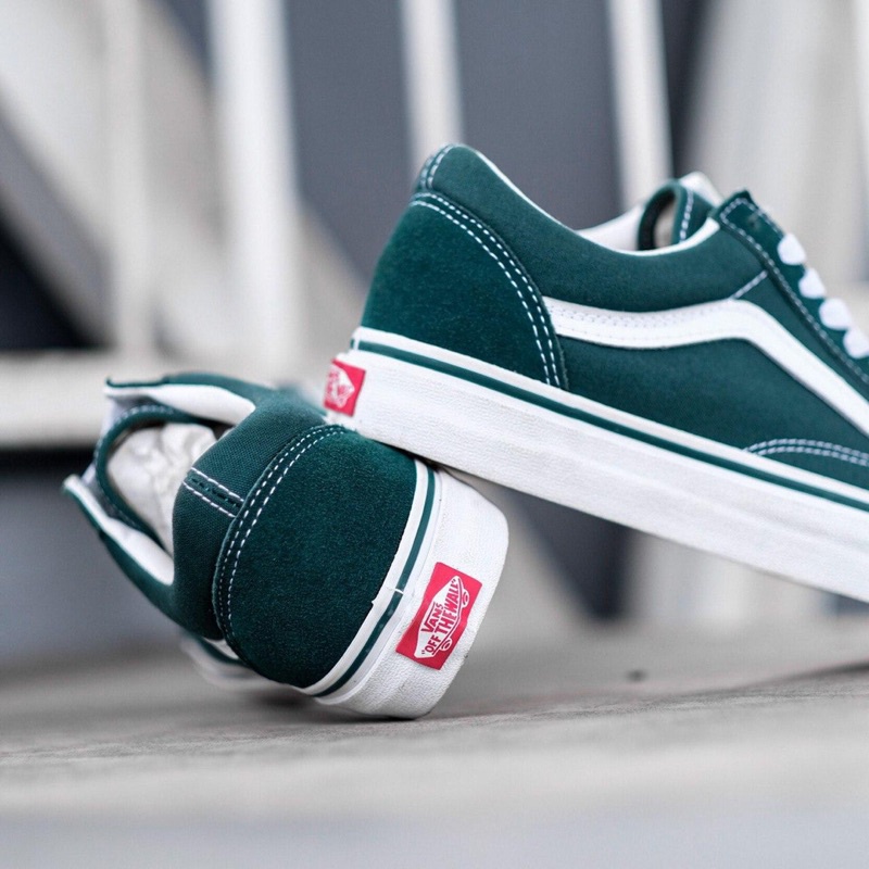 VANS OLDSKOOL “ULTRAMARINE GREEN / TRUE WHITE” CLASSIC ORIGINAL 100%