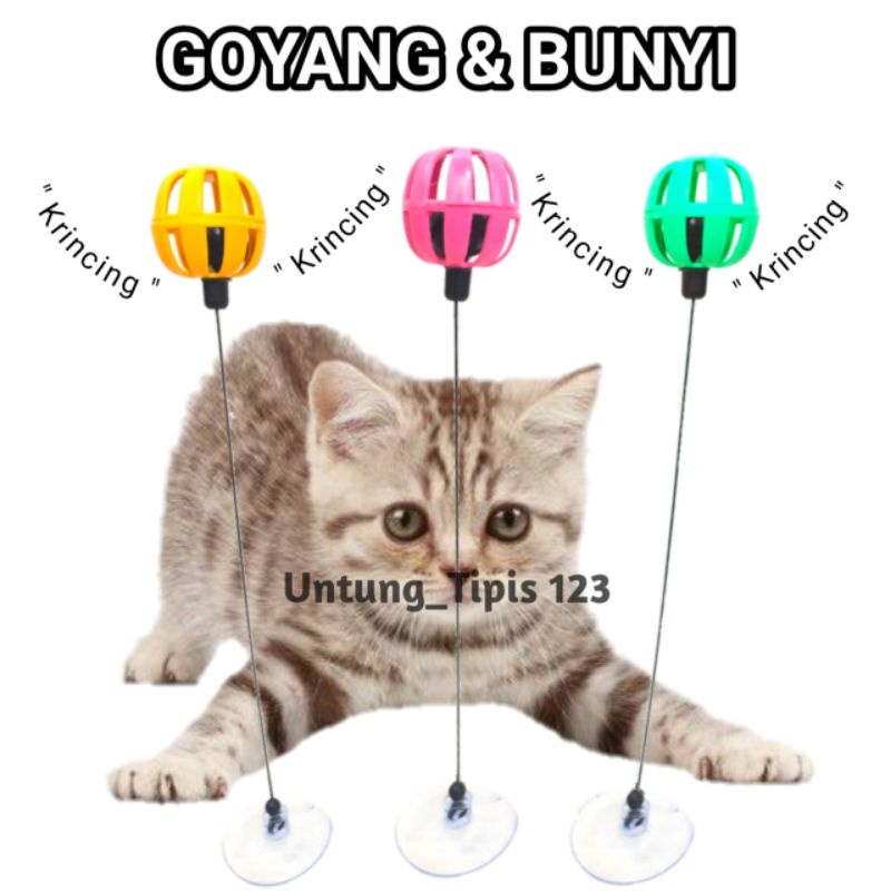 Mainan kucing per goyang bola krincingan pet toys mainan anjing mainan hewan