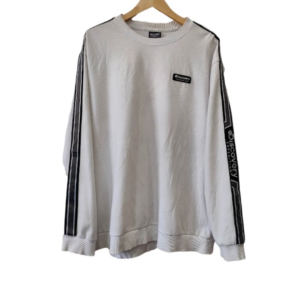 Crewneck DISCOVERY (Putih list hitam di lengan)