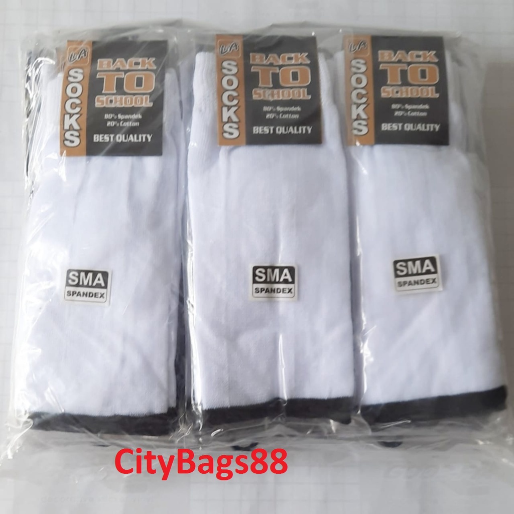 CityBags-1 Lusin Kaos Kaki Sekolah SD SMP SMA/Kaos Kaki Sekolah/Kaus Kaki Sekolah